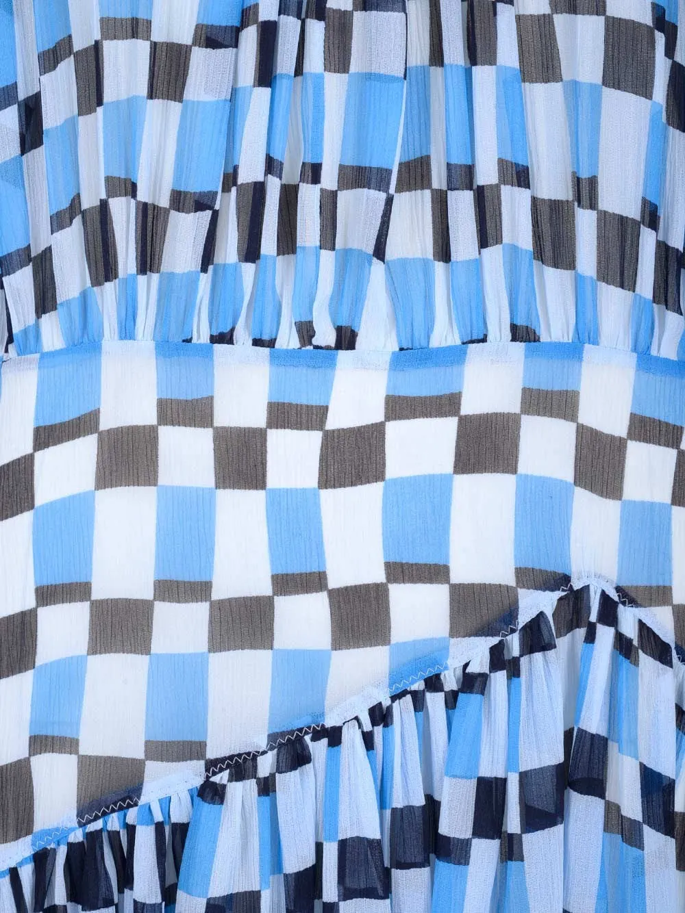 Marni Plaid Patterned Drap Midi Dress