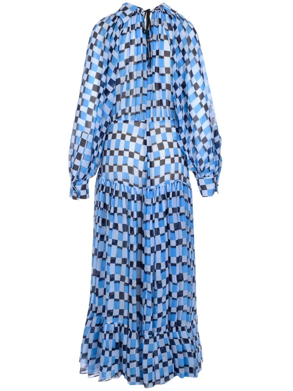 Marni Plaid Patterned Drap Midi Dress