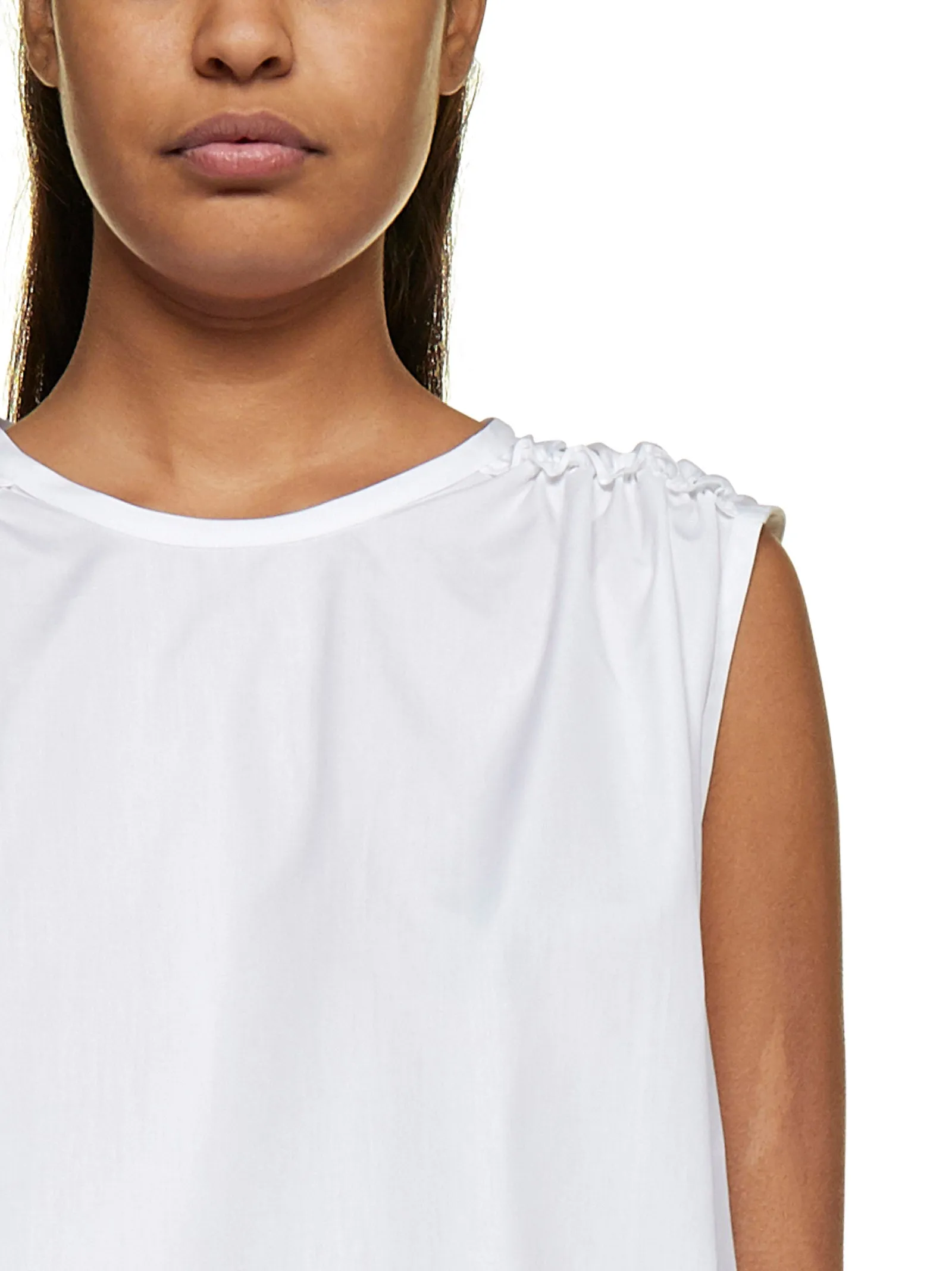 Marni Ruffled Detail Crewneck Sleeveless Top