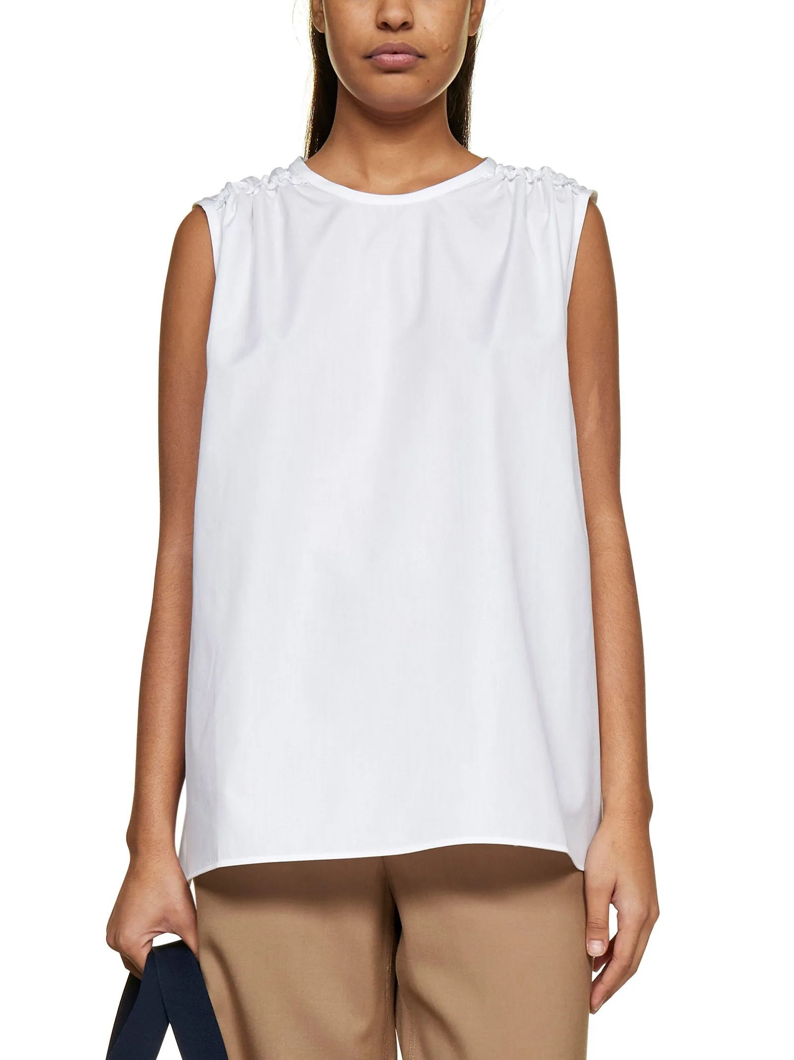 Marni Ruffled Detail Crewneck Sleeveless Top
