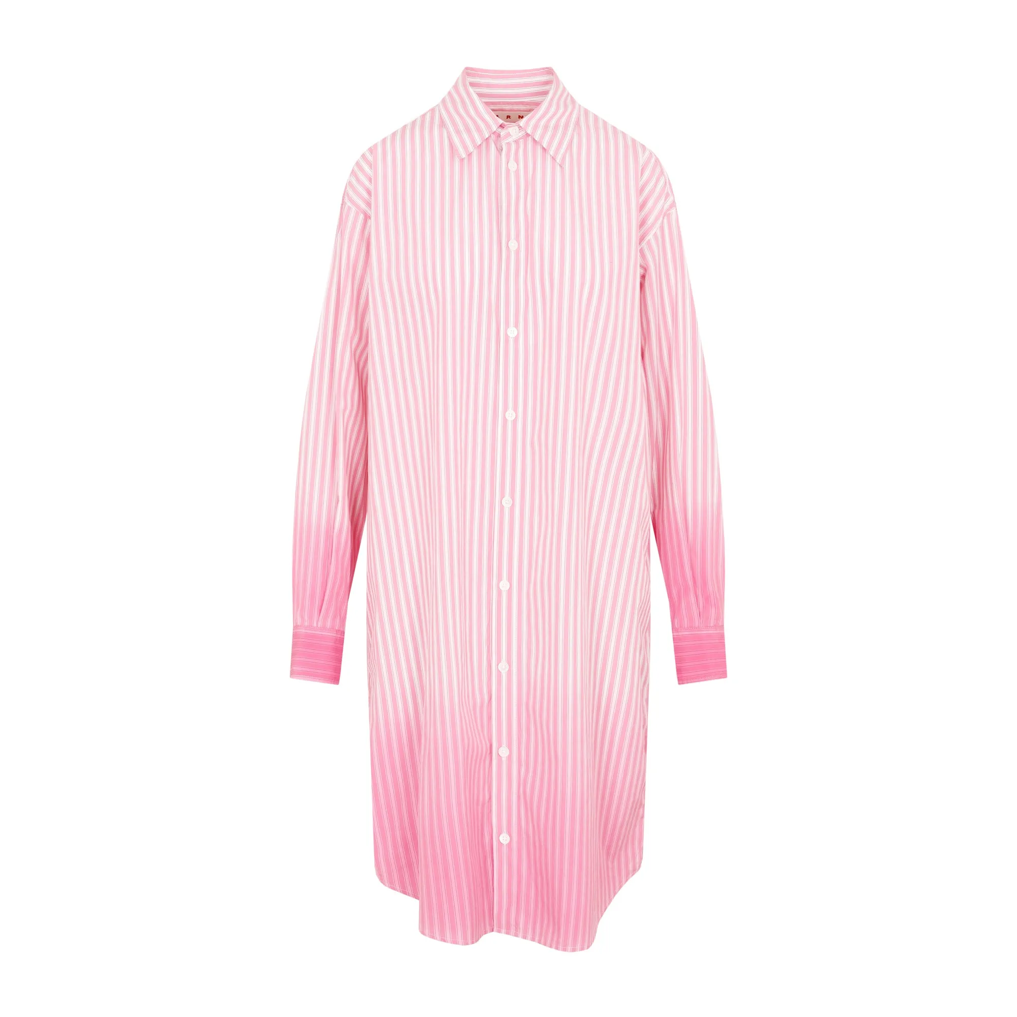 Marni Striped Long-Sleeved Shirt Dress