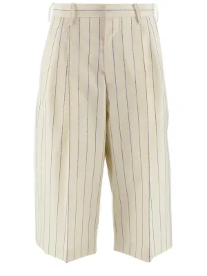 Marni Striped Straight Leg Cropped Pants
