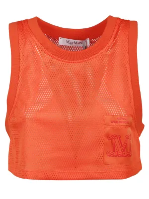 Max Mara Logo Patch Cropped Vest Top