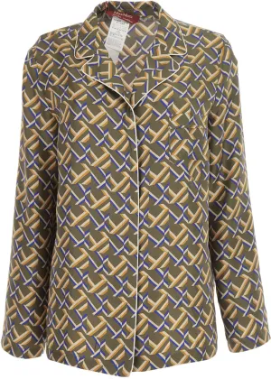 Max Mara Studio All-Over Patterned Long-Sleeved Shirt