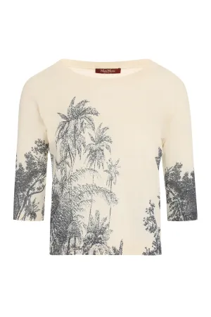Max Mara Studio All-Over Tropical Printed Sweater