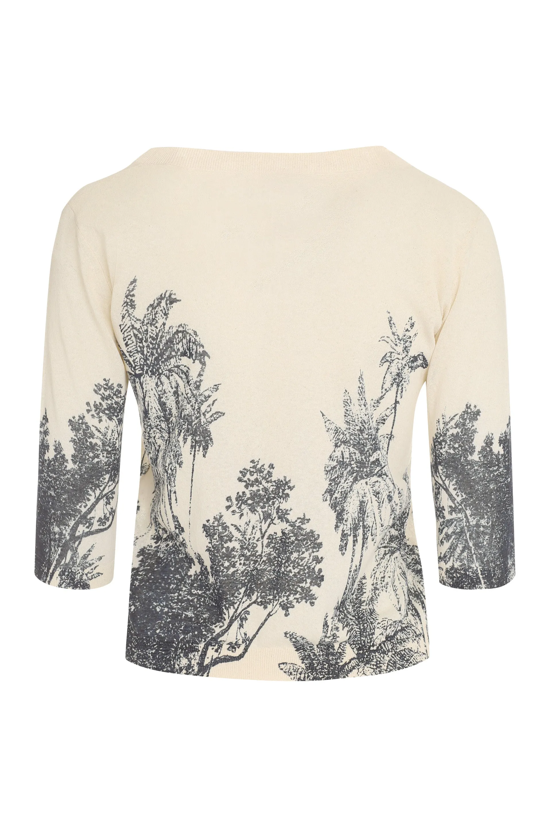 Max Mara Studio All-Over Tropical Printed Sweater