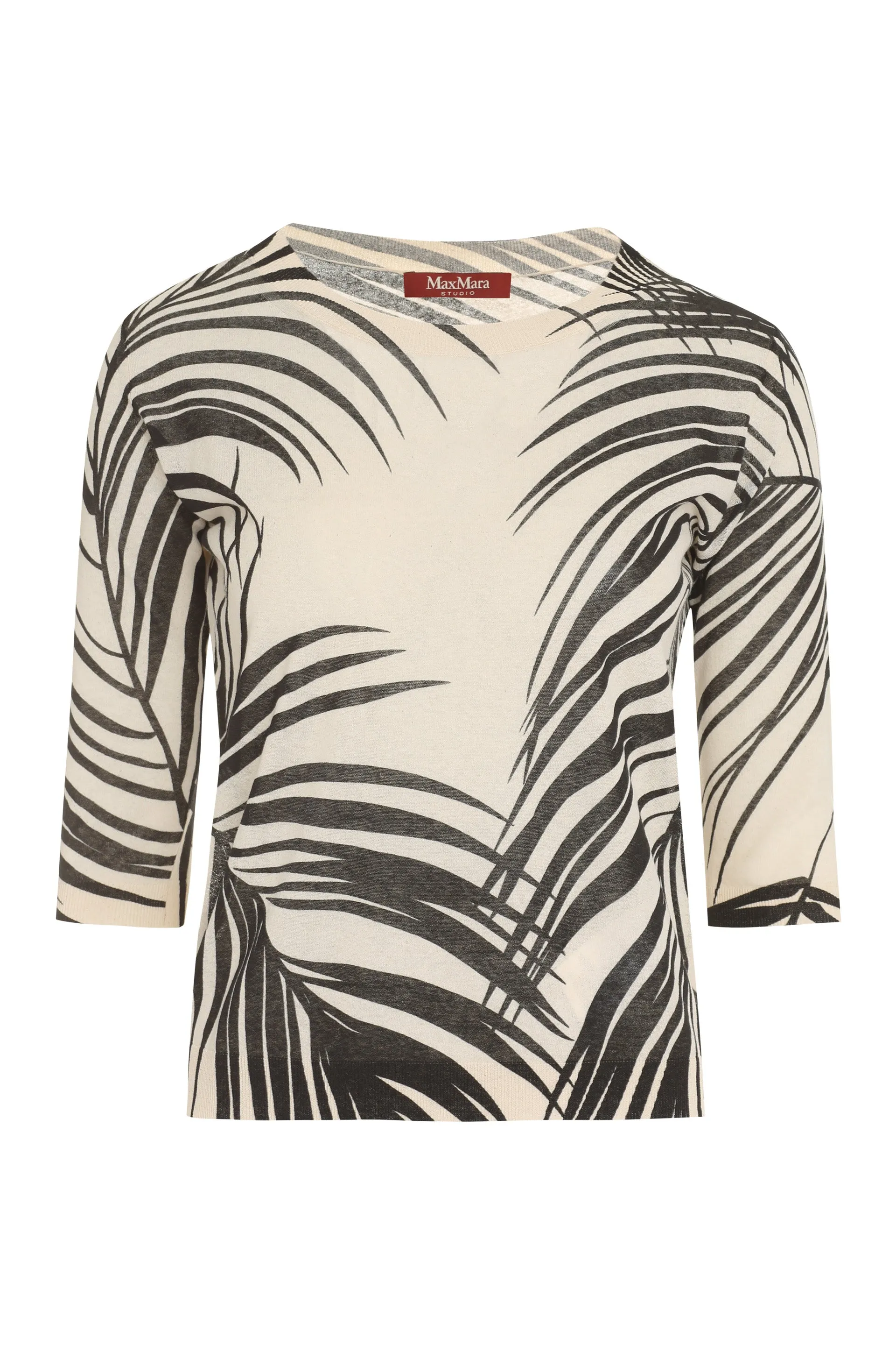 Max Mara Studio All-Over Tropical Printed Sweater