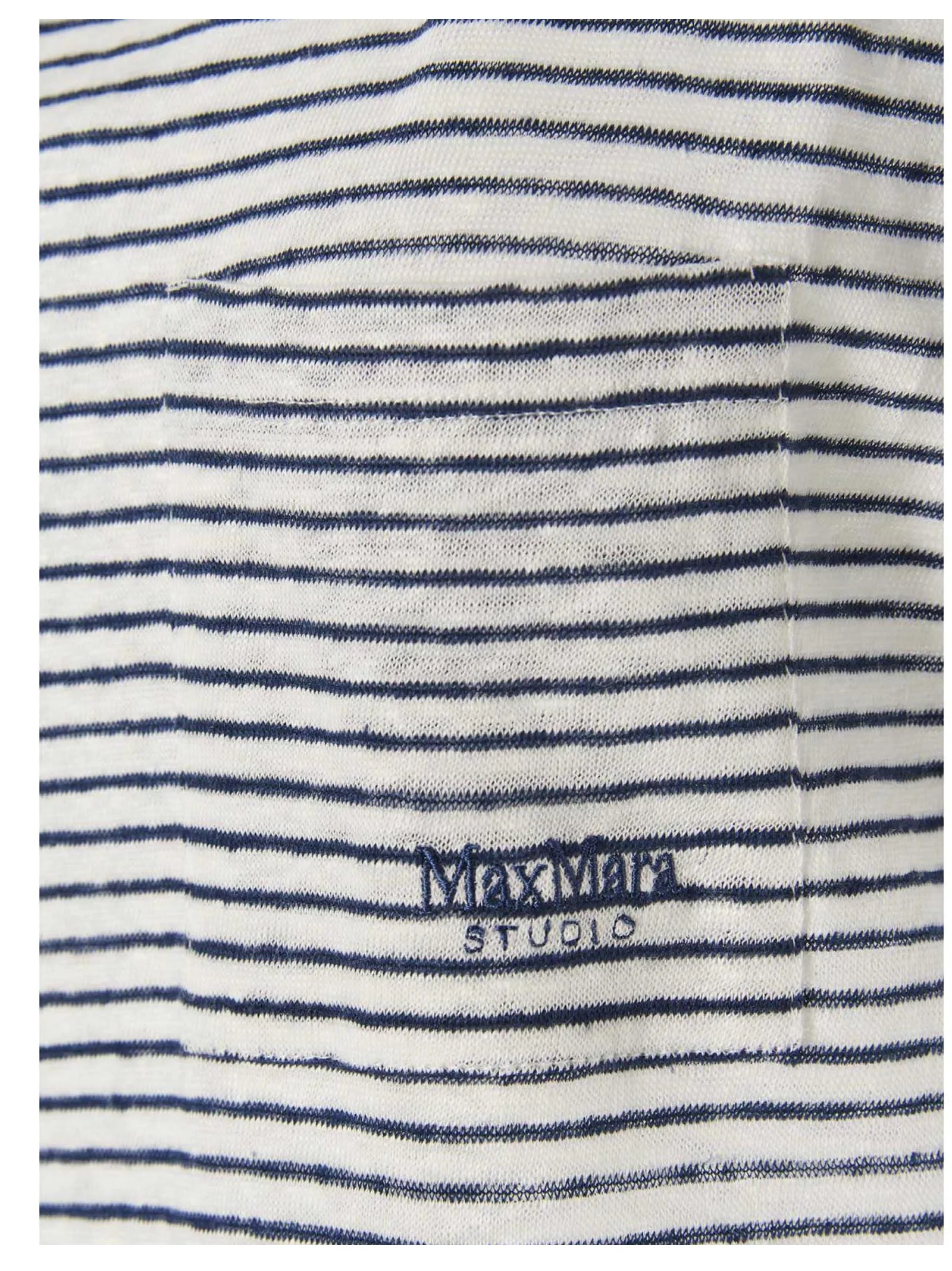 Max Mara Studio Logo Embroidered Striped Crewneck T-Shirt