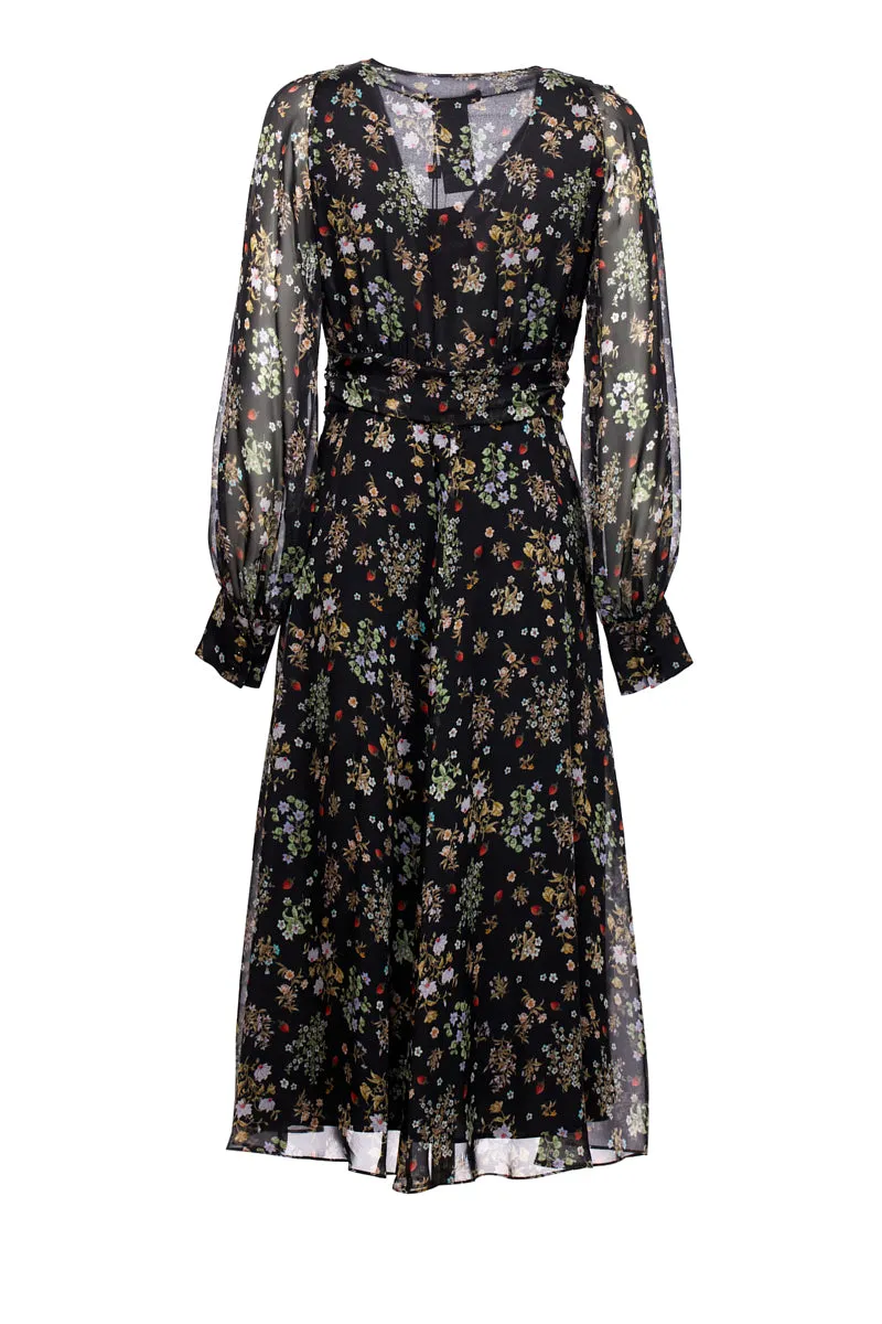 Max Mara Studio V-Neck Chiffon Dress