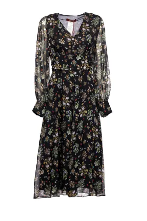 Max Mara Studio V-Neck Chiffon Dress