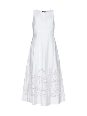 Max Mara Studio V-Neck Embroidered Sleeveless Dress
