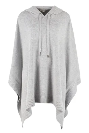 Michael Michael Kors Fine Knit Drawstring Hooded Cape