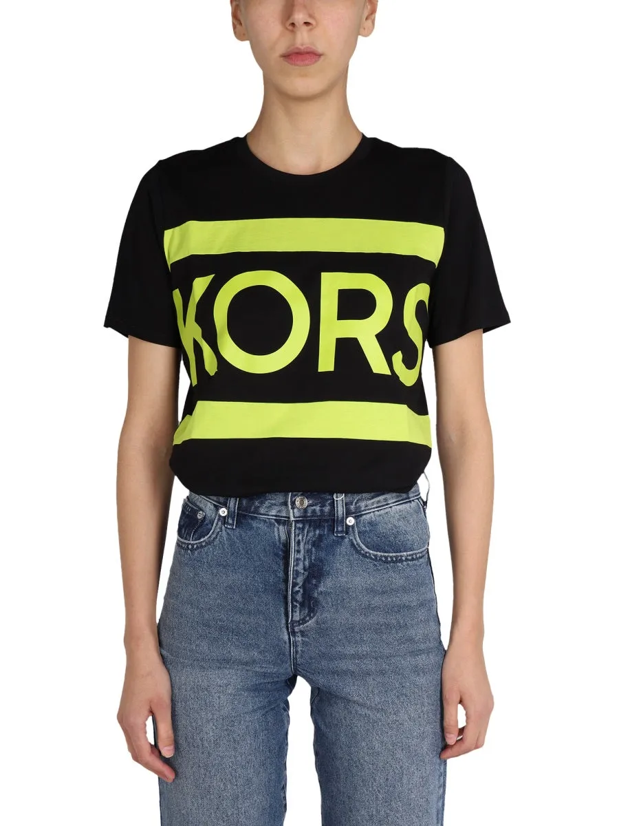 Michael Michael Kors Logo Printed Crewneck T-Shirt