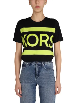 Michael Michael Kors Logo Printed Crewneck T-Shirt