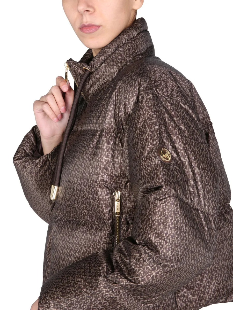 Michael Michael Kors Monogram Drawstring Cropped Jacket