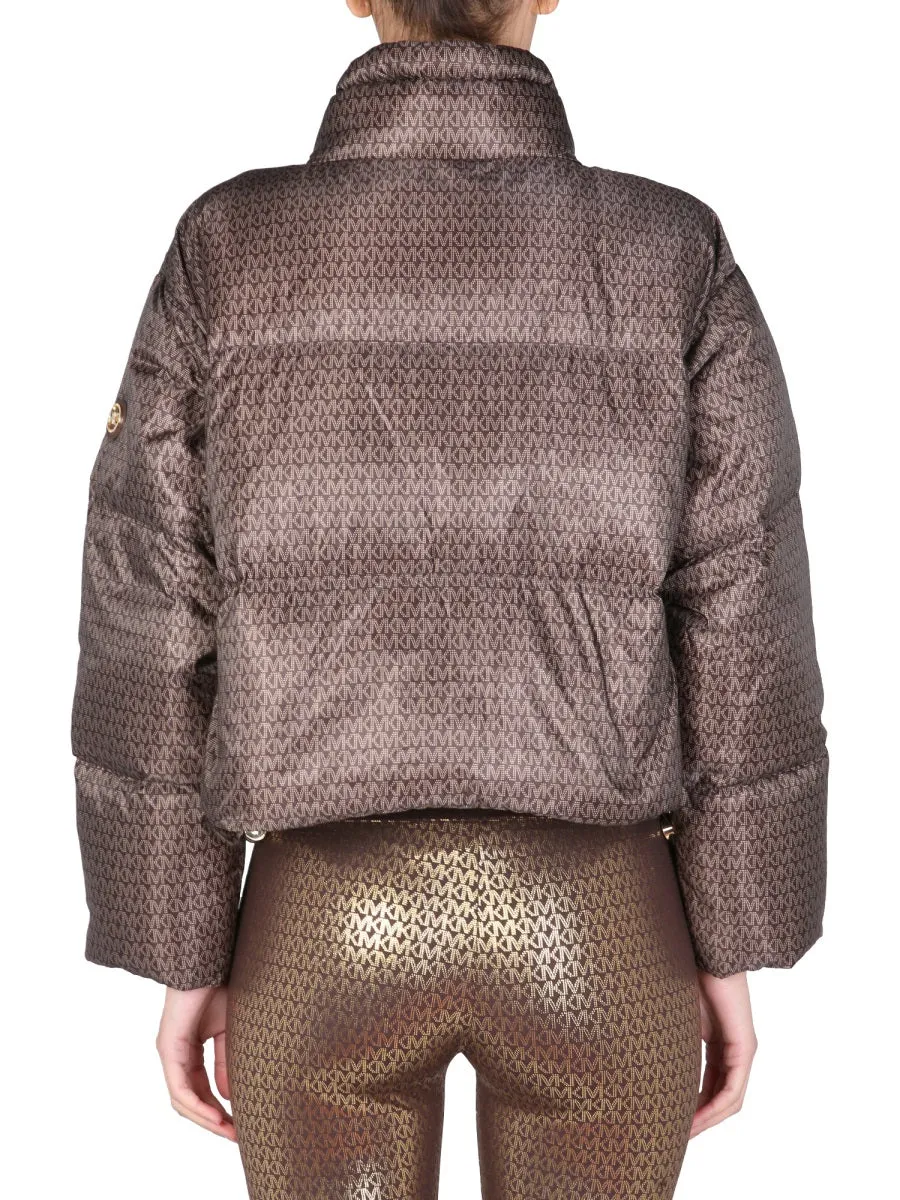 Michael Michael Kors Monogram Drawstring Cropped Jacket