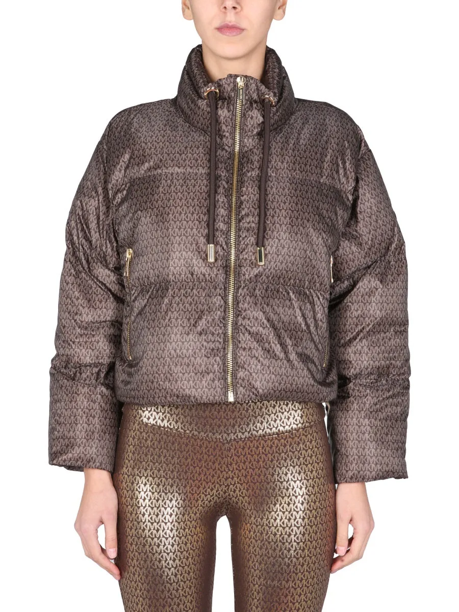 Michael Michael Kors Monogram Drawstring Cropped Jacket