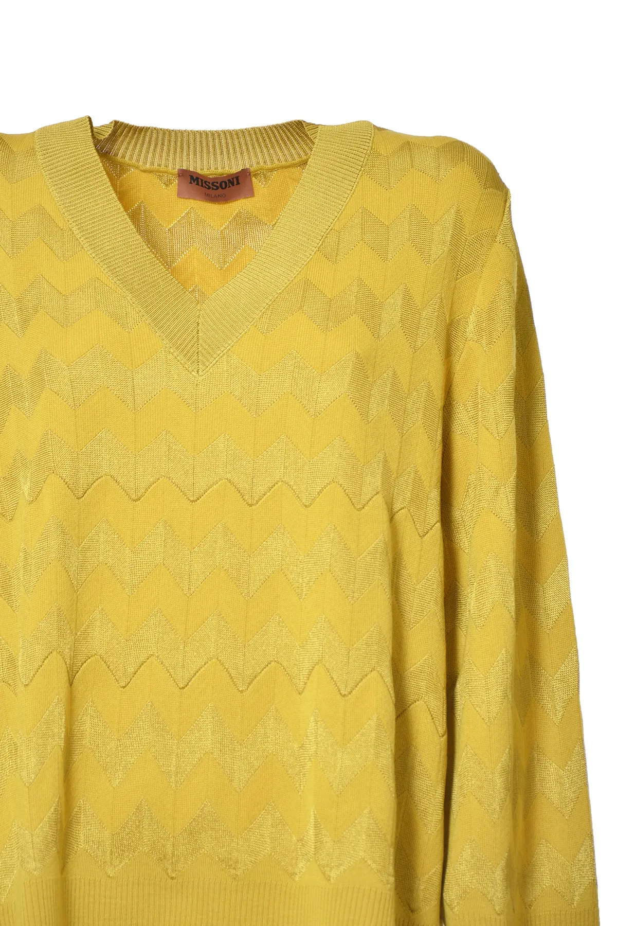 Missoni Geometric Intarsia-Knit Long Sleeved Sweater