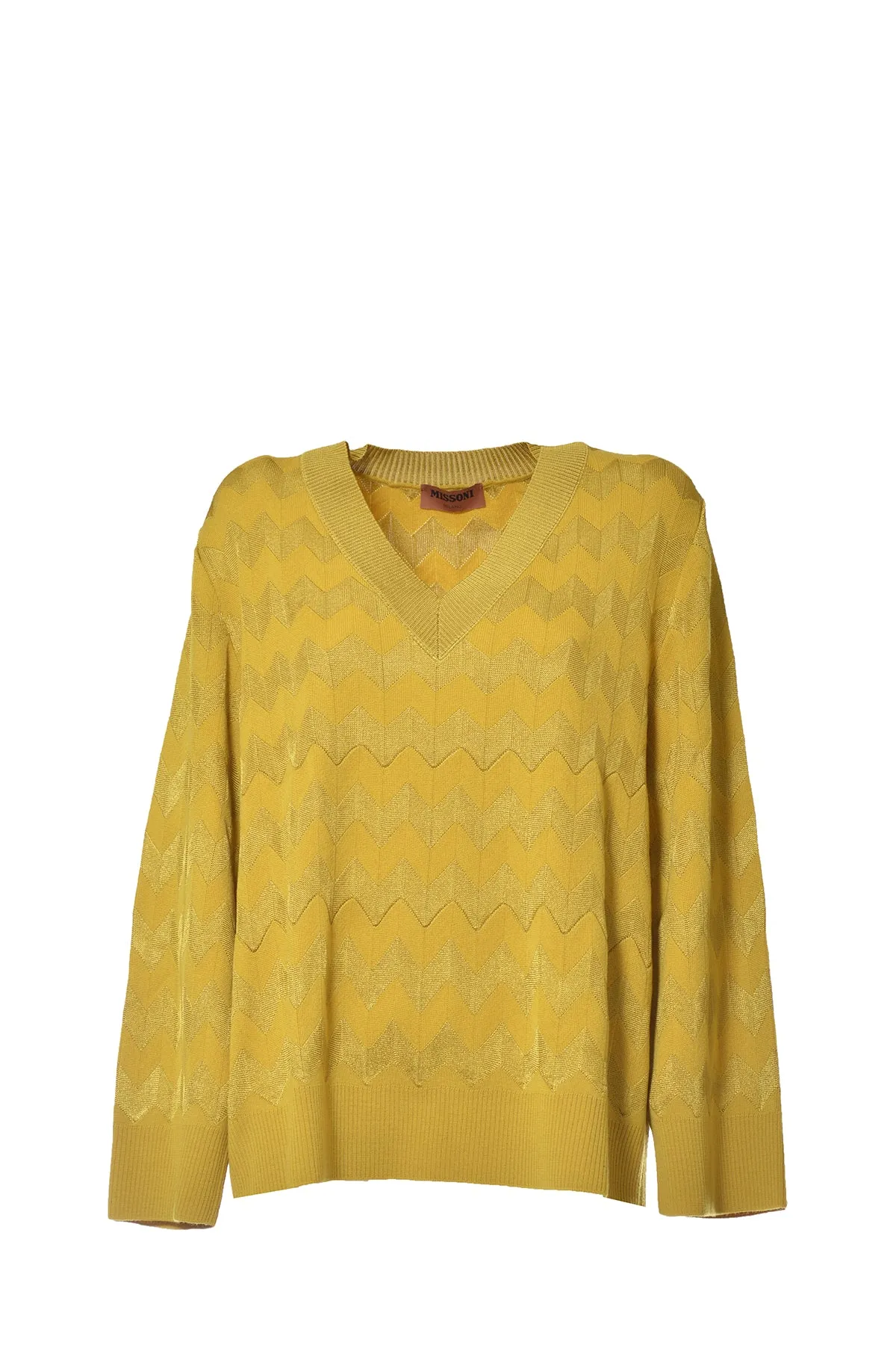 Missoni Geometric Intarsia-Knit Long Sleeved Sweater