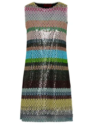 Missoni Zig-Zag Crewneck Woven Mini Dress