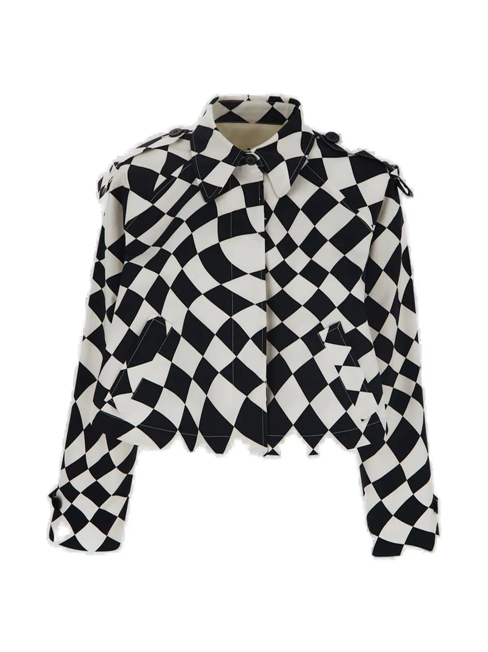 MM6 Maison Margiela Check Pattern Long Sleeved Jacket