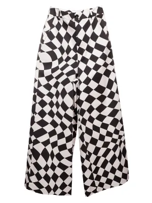 MM6 Maison Margiela Check Printed Wide Trousers