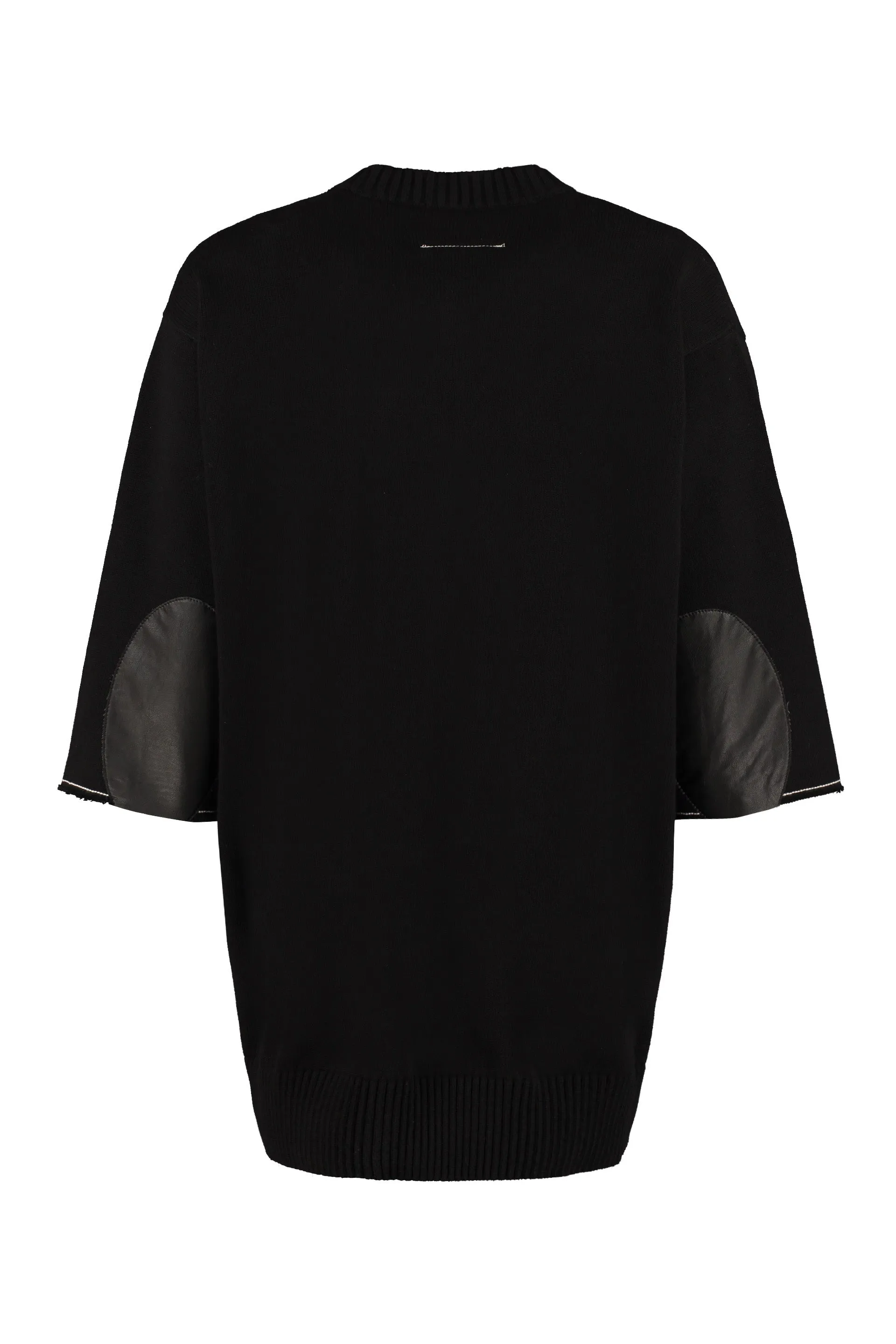 MM6 Maison Margiela Crop Sleeve V-Neck Knit Jumper