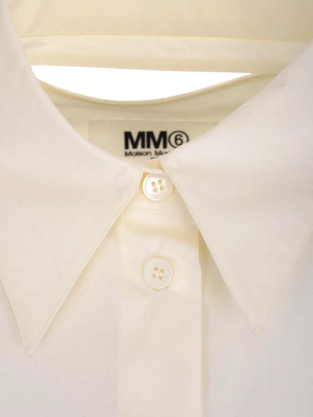 MM6 Maison Margiela Cut-Out Long-Sleeved Hybrid Shirt