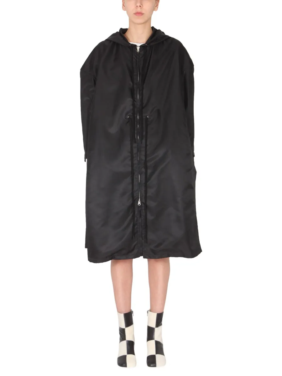 MM6 Maison Margiela Drawstring Zip-Up Hooded Coat