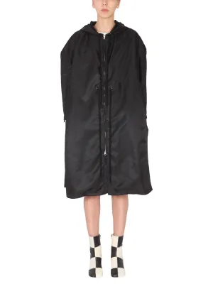 MM6 Maison Margiela Drawstring Zip-Up Hooded Coat