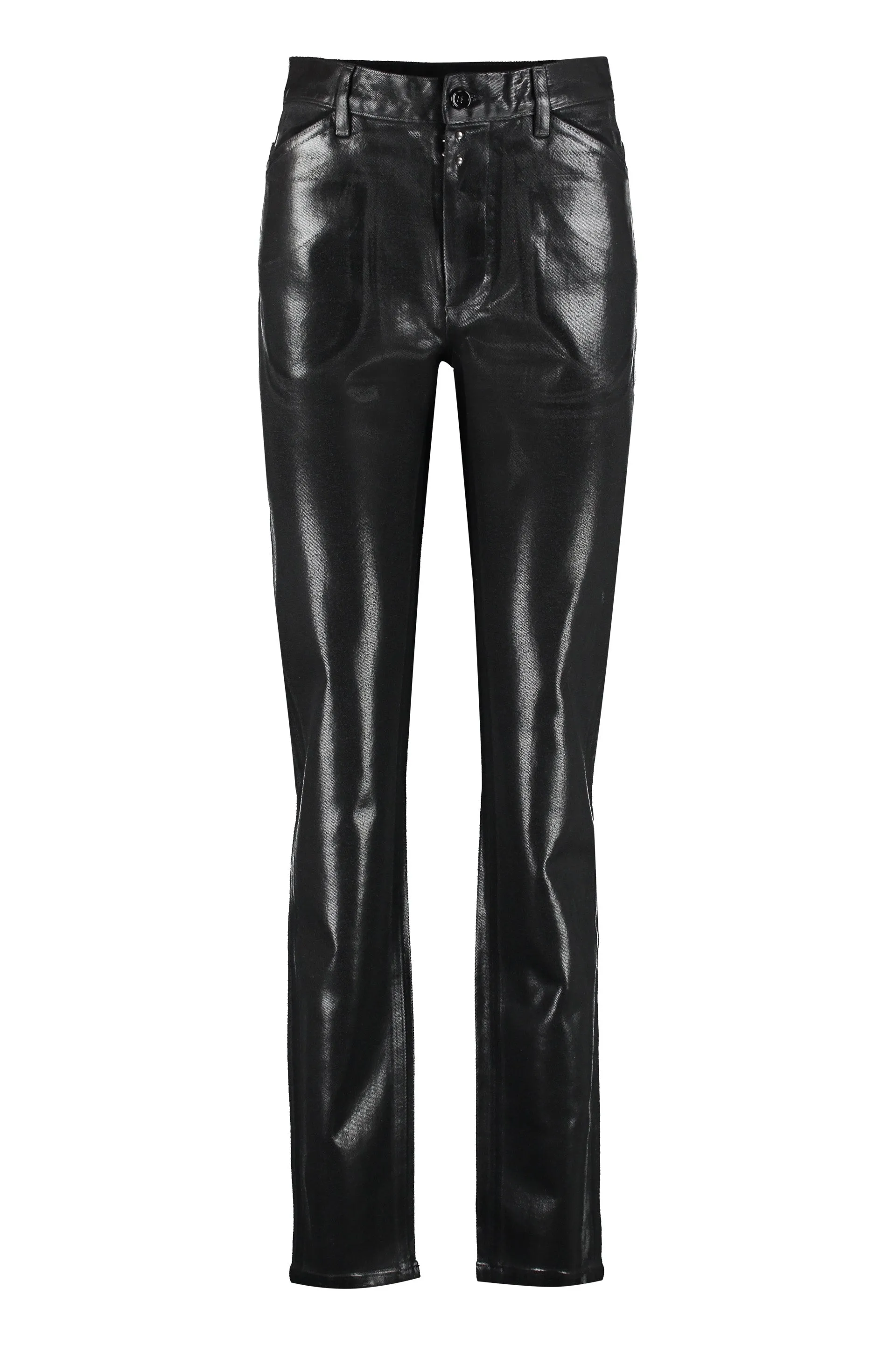 MM6 Maison Margiela Logo Patch Leather Pants
