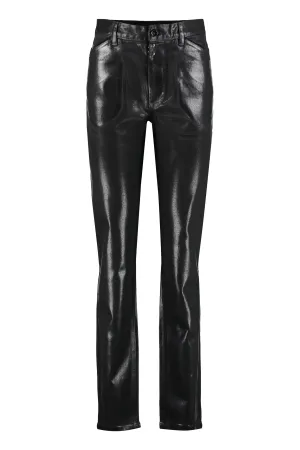 MM6 Maison Margiela Logo Patch Leather Pants