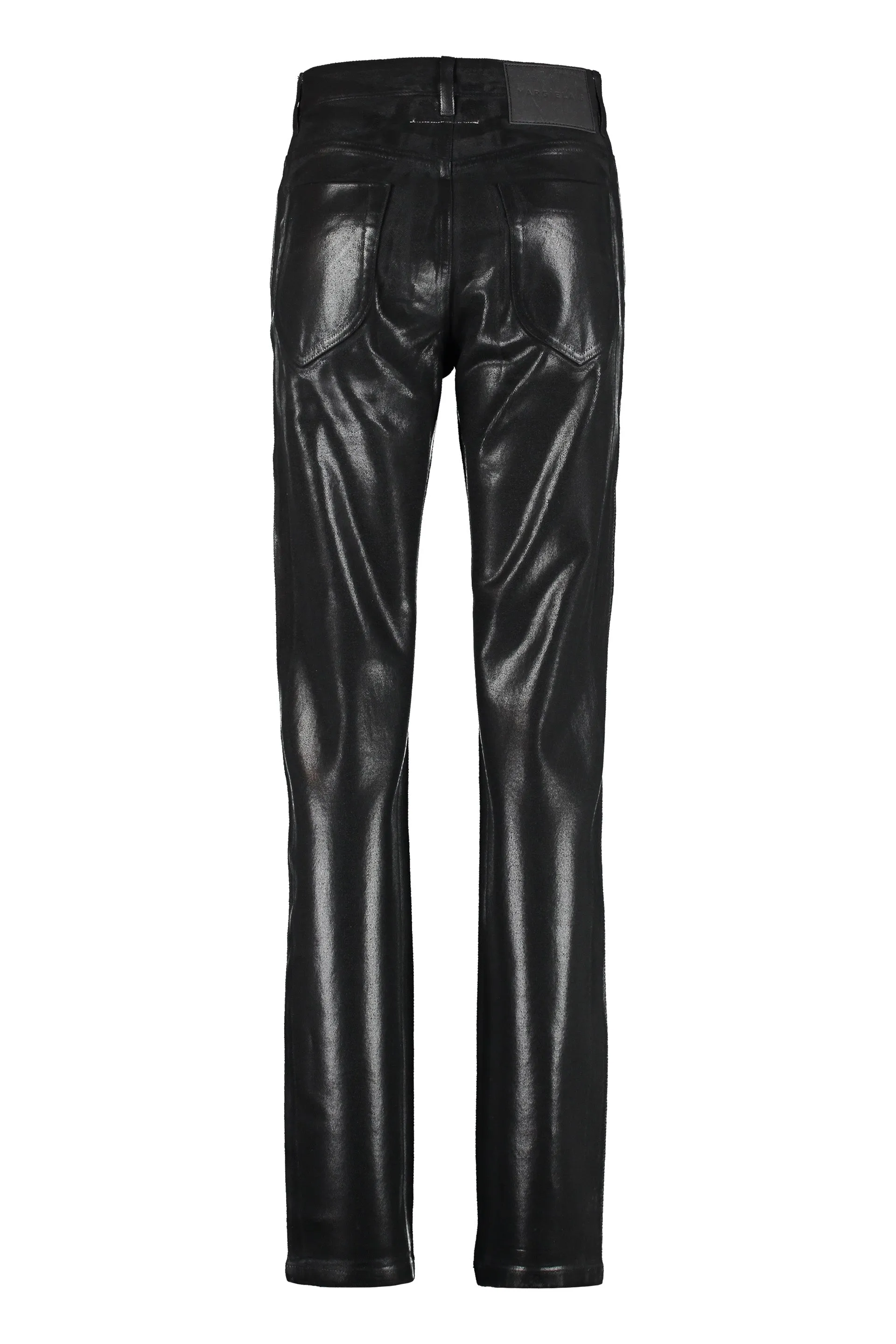 MM6 Maison Margiela Logo Patch Leather Pants