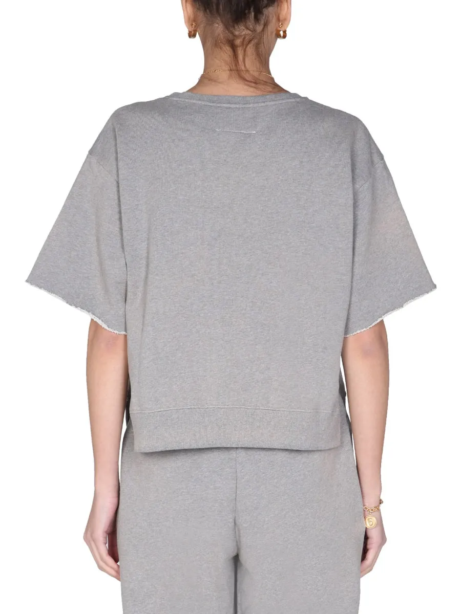 MM6 Maison Margiela Logo Print Cropped T-Shirt