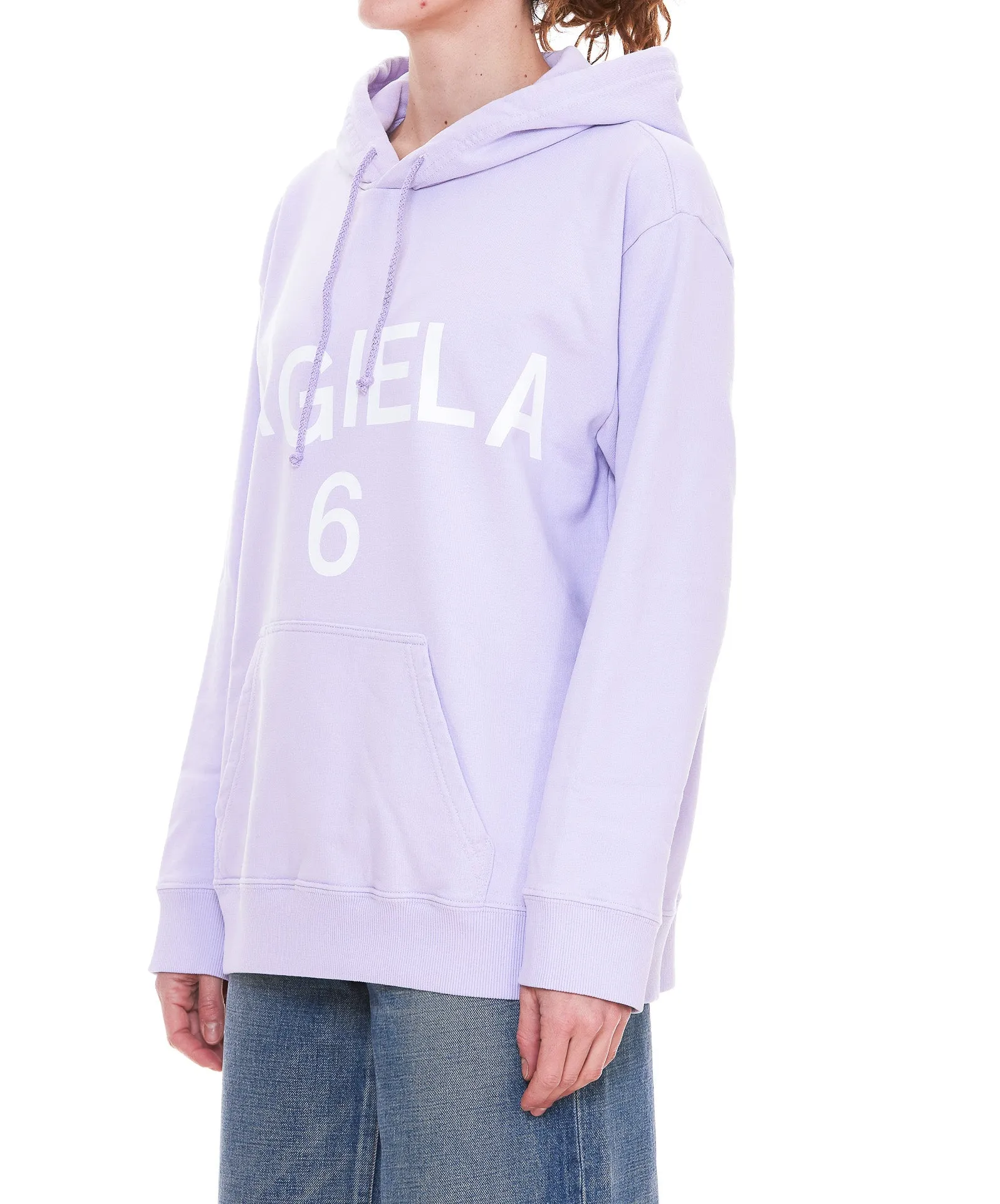MM6 Maison Margiela Logo Printed Drawstring Hoodie