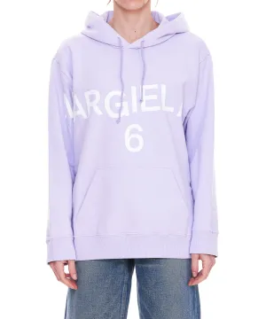 MM6 Maison Margiela Logo Printed Drawstring Hoodie