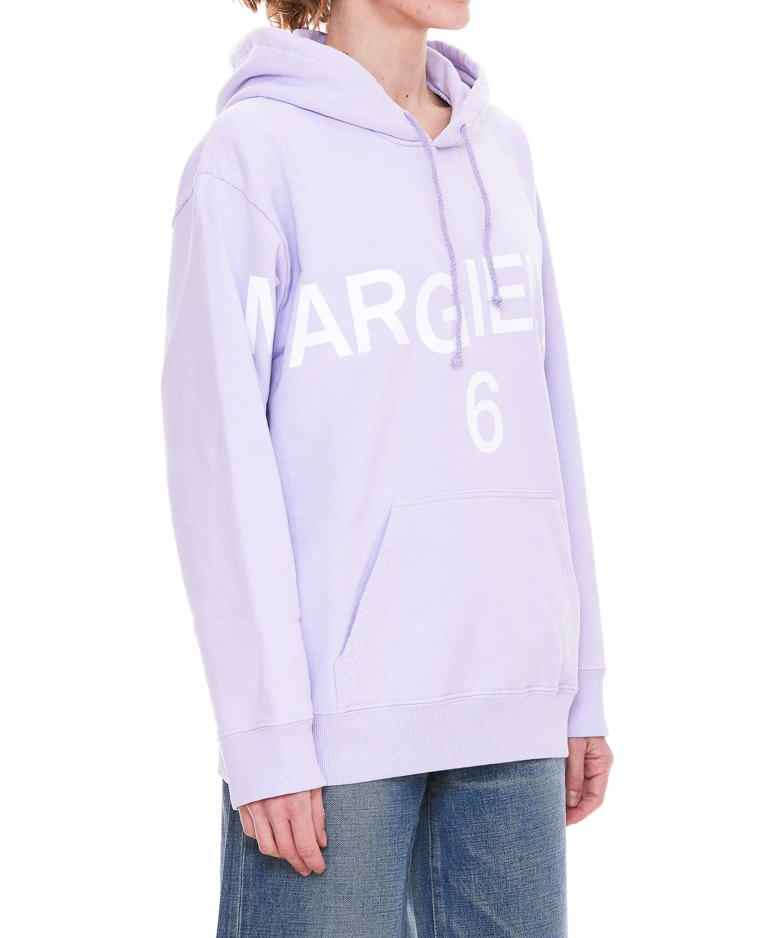 MM6 Maison Margiela Logo Printed Drawstring Hoodie