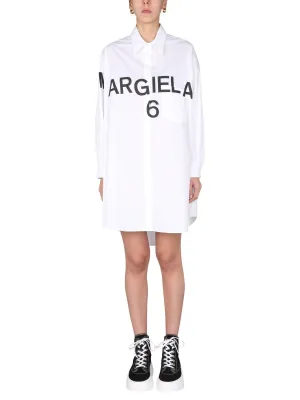 MM6 Maison Margiela Logo Printed Shirt Dress