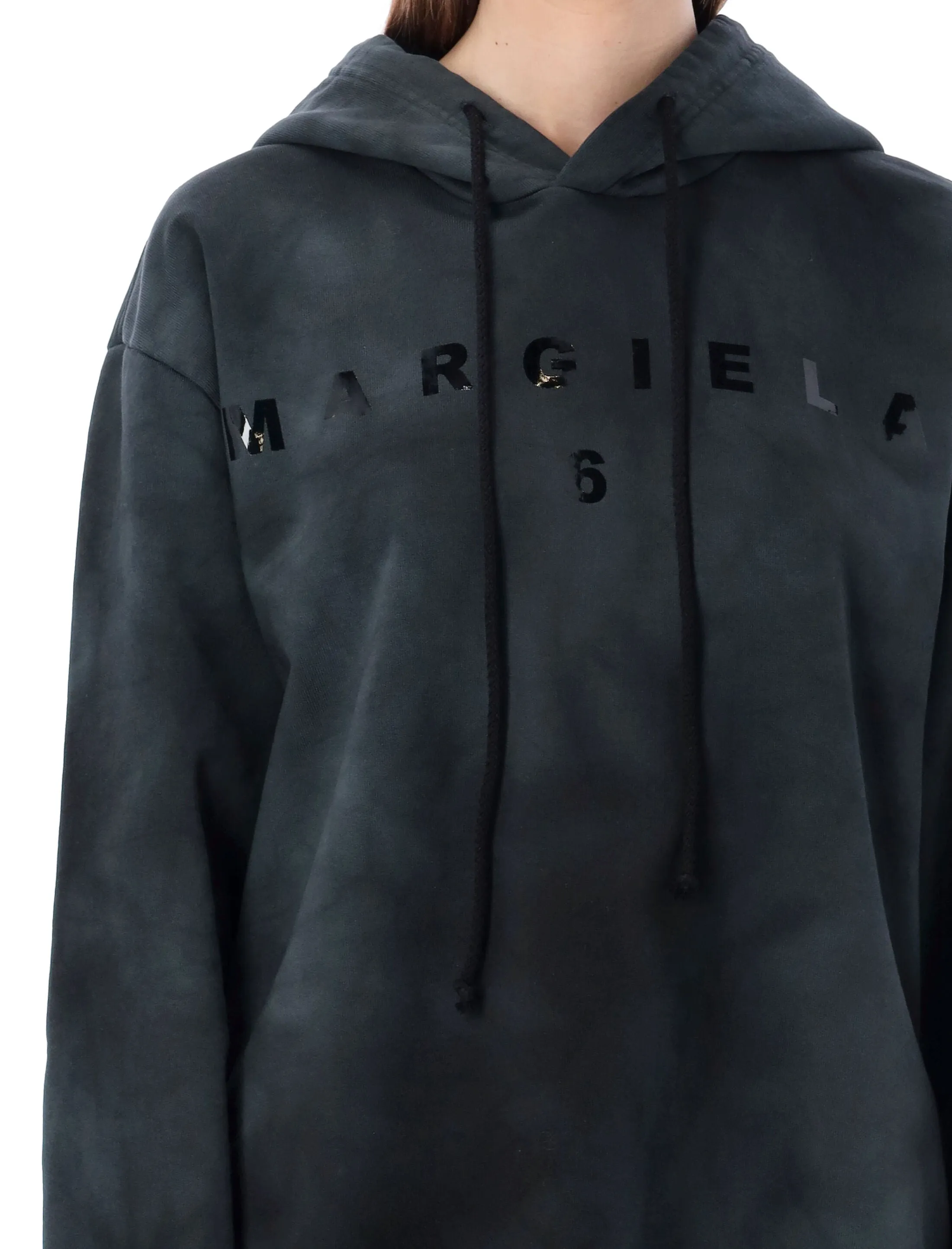 MM6 Maison Margiela Tie Dye Logo Detailed Drawstrign Hoodie