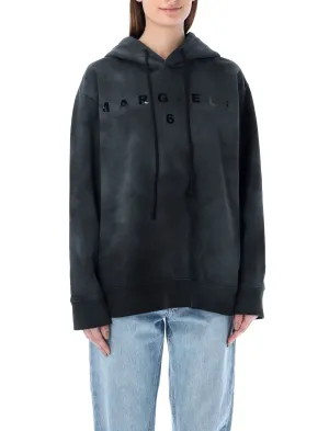 MM6 Maison Margiela Tie Dye Logo Detailed Drawstrign Hoodie