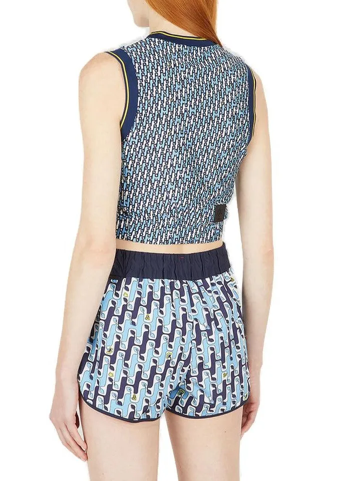 Moncler Grenoble Abstract Printed Cropped Top