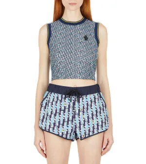 Moncler Grenoble Abstract Printed Cropped Top