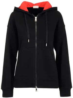Moncler Slogan Print Zipped Hoodie