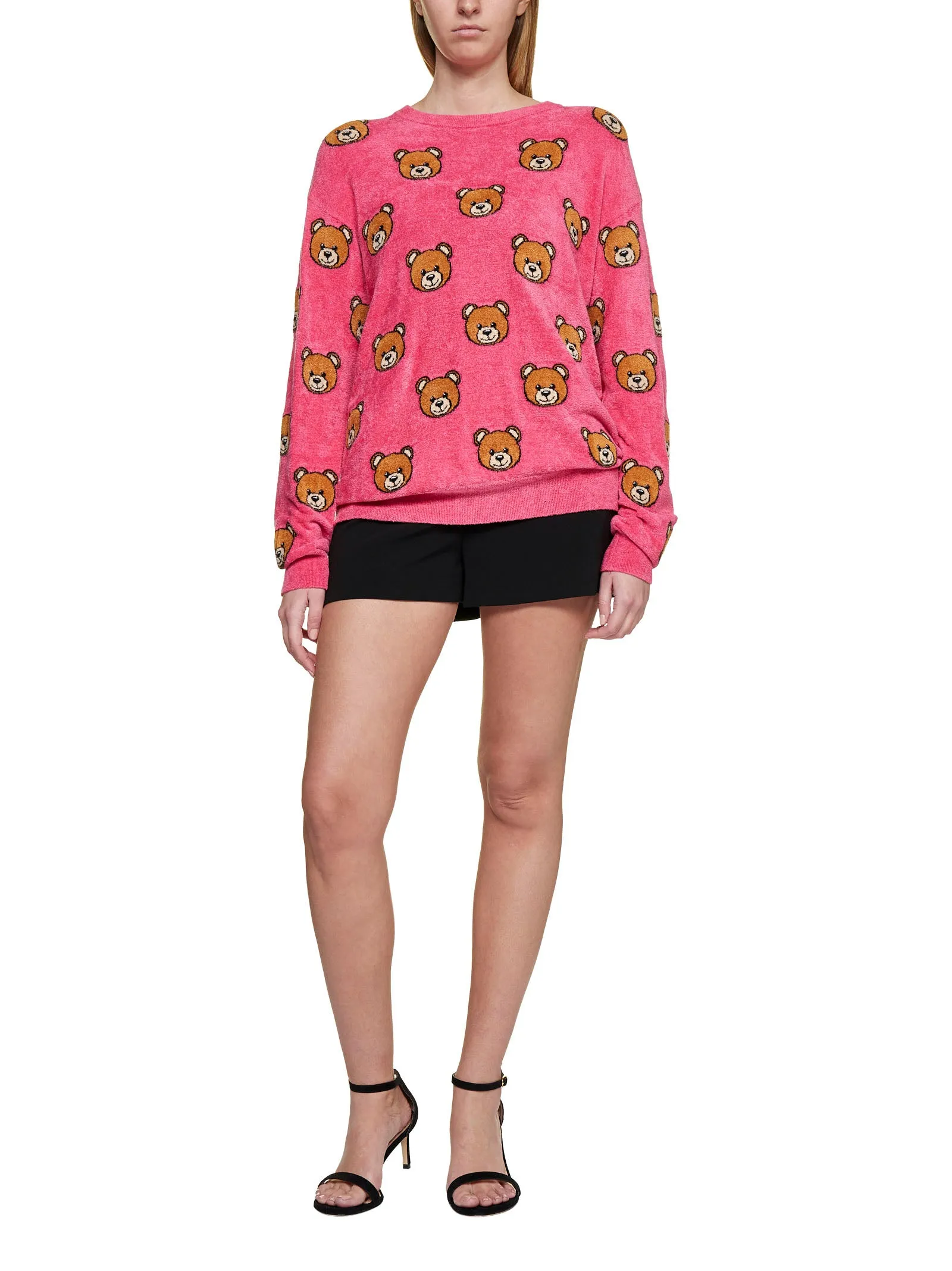 Moschino Allover Teddy Bear Crewneck Knit Jumper