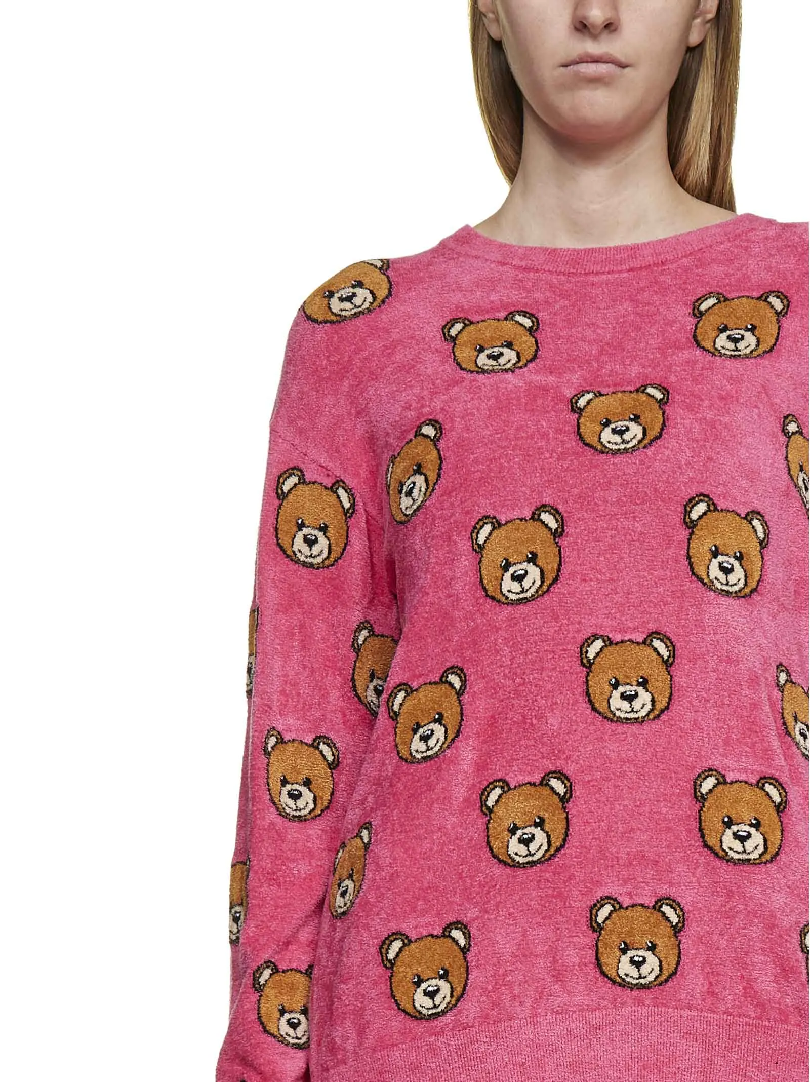 Moschino Allover Teddy Bear Crewneck Knit Jumper