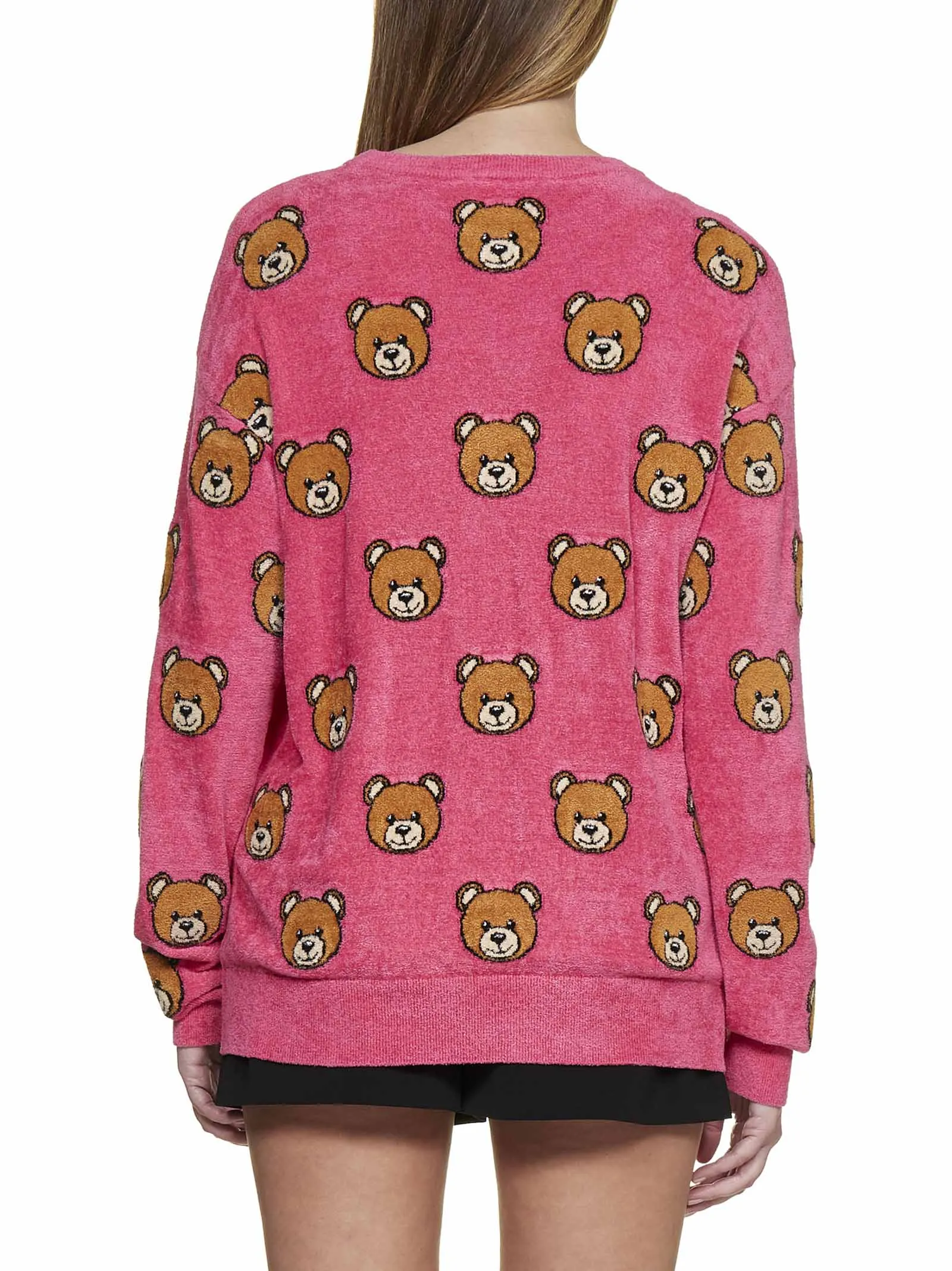 Moschino Allover Teddy Bear Crewneck Knit Jumper