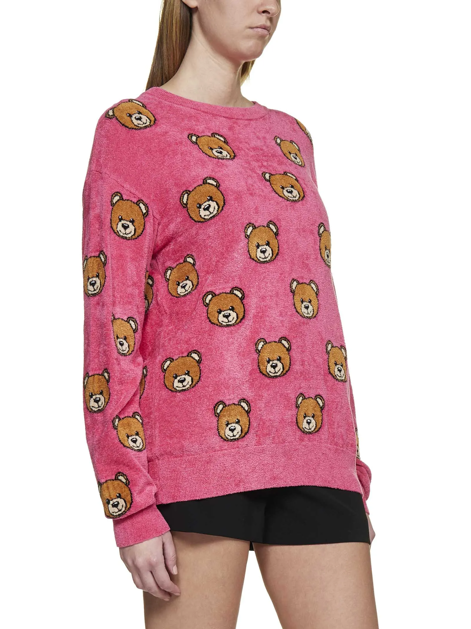 Moschino Allover Teddy Bear Crewneck Knit Jumper