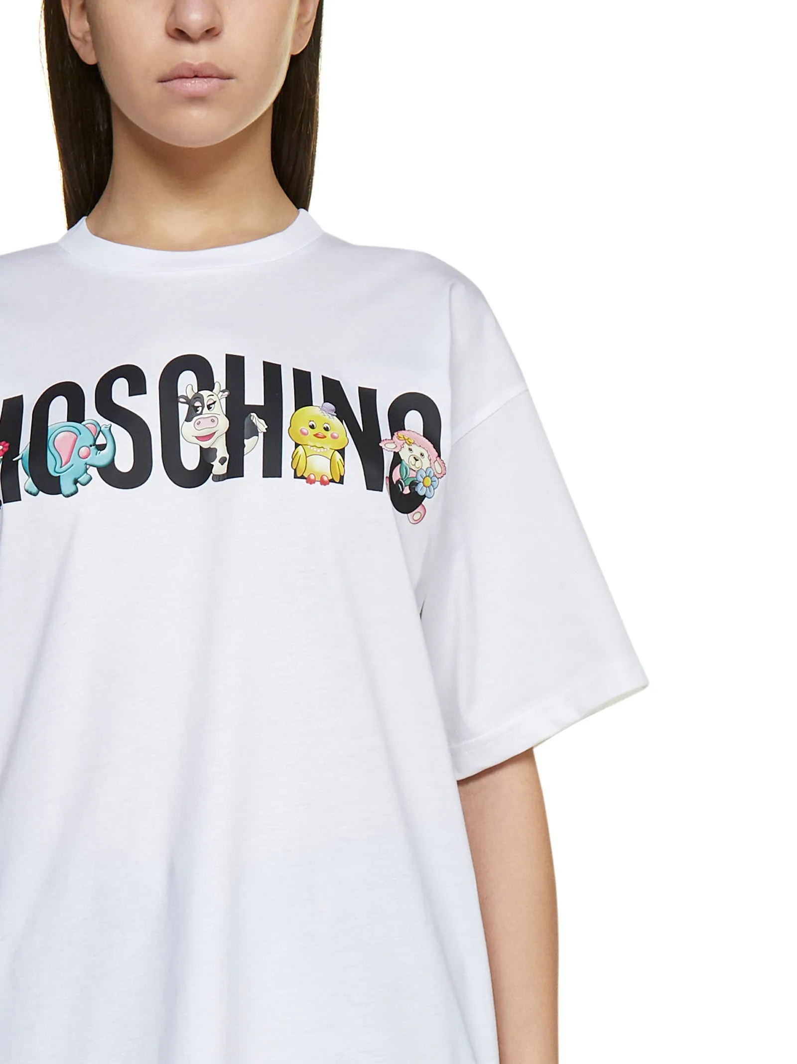 Moschino Calico Animals Logo Jersey T-Shirt