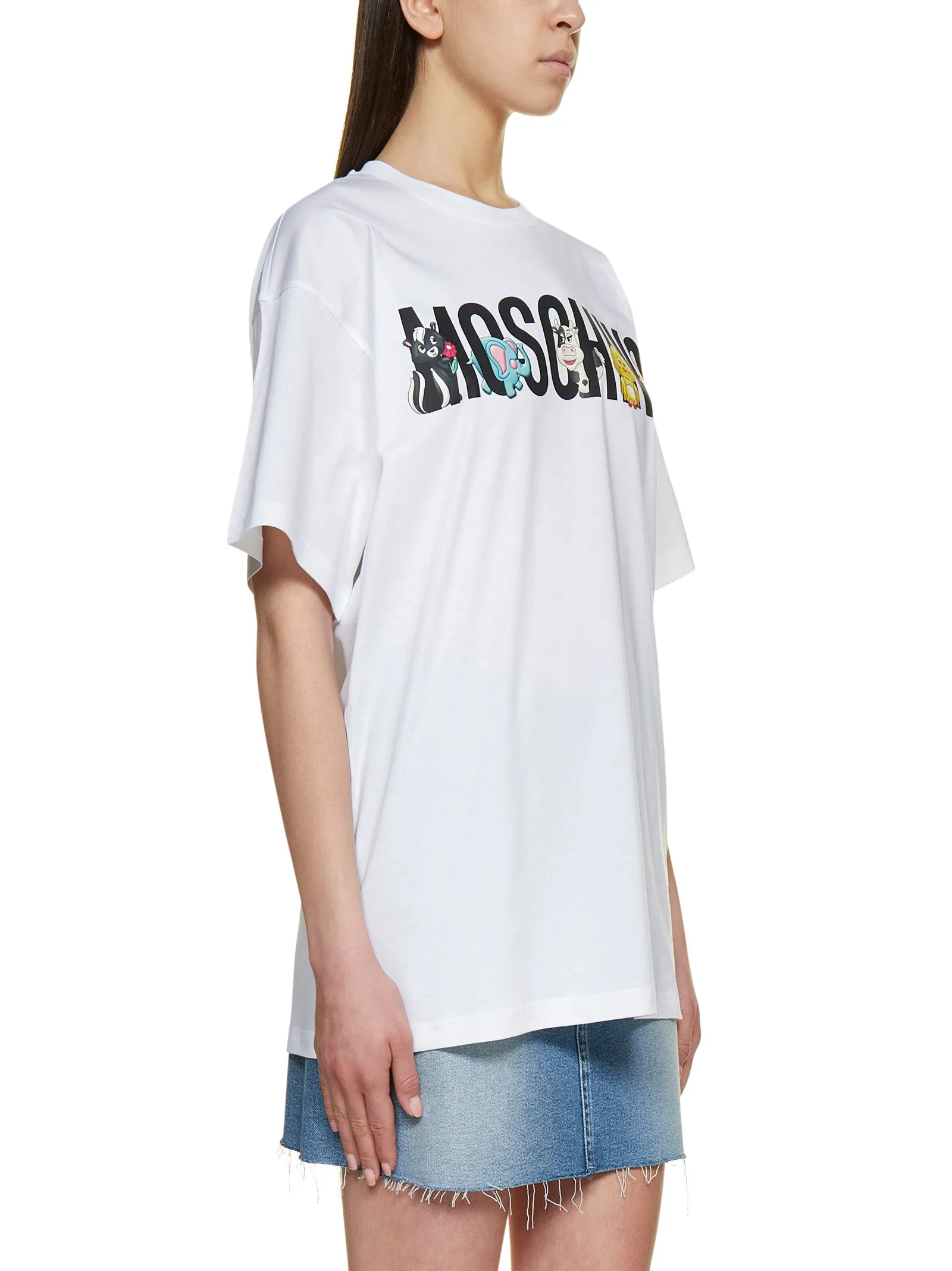 Moschino Calico Animals Logo Jersey T-Shirt