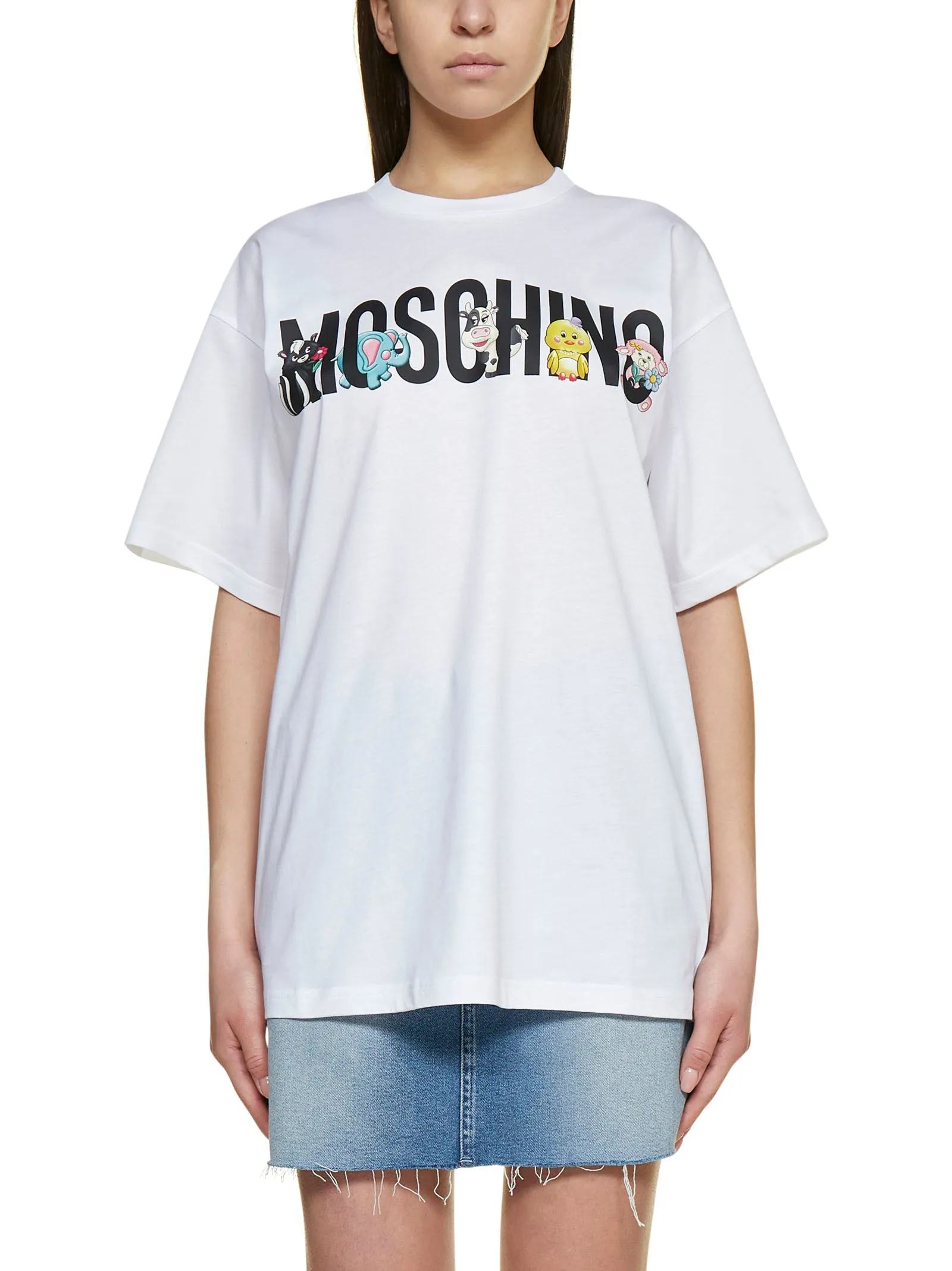 Moschino Calico Animals Logo Jersey T-Shirt
